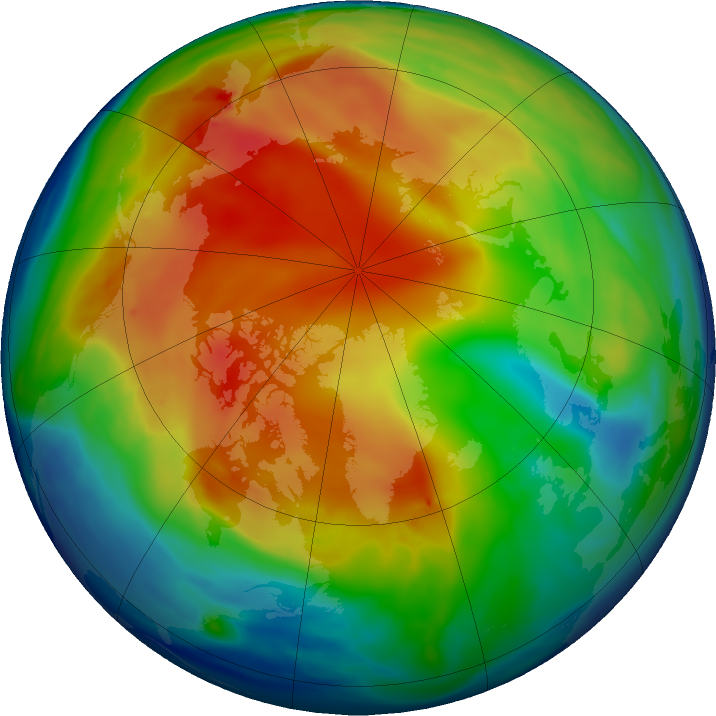 Arctic ozone map for 05 January 2019